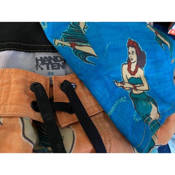 Vintage Hang Ten Hula Girl FlexWave Board Shorts - Picture 2 of 5
